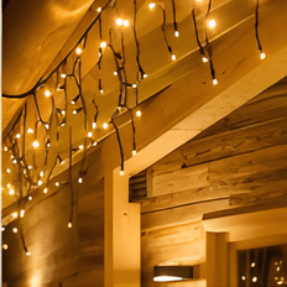 CASCATA 360 LEDS BRANCO QUENTE BIVOLT - 10M