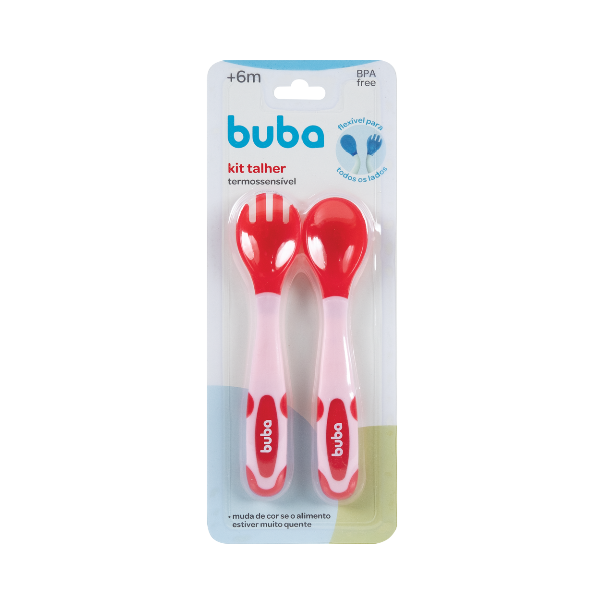 KIT TALHERES PARA BEBE TERMOSSENSIVEIS ROSA