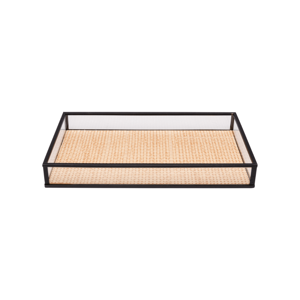 BANDEJA DECORATIVA TOSCANA PRETO METAL – 25CM X 15CM X 3CM