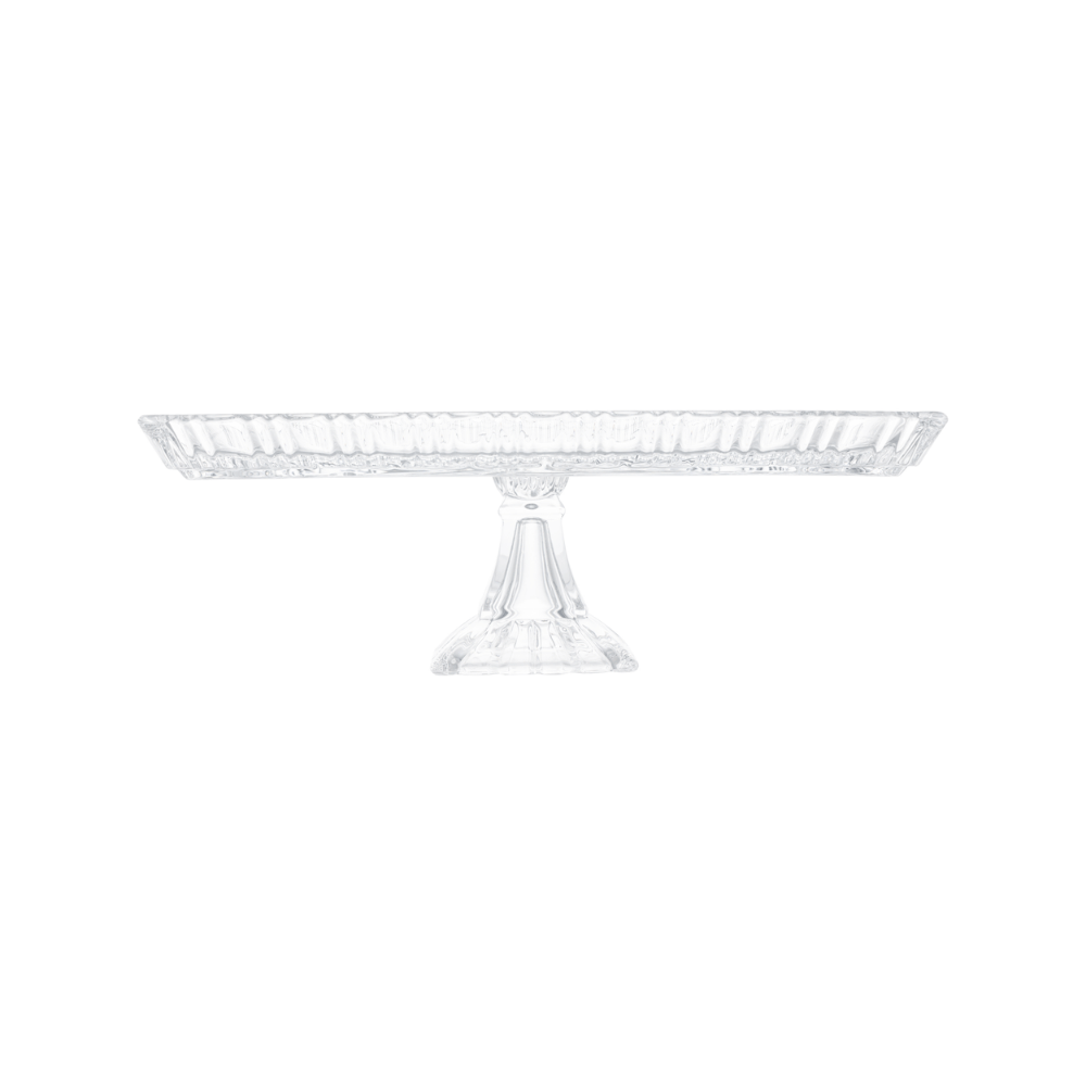 PRATO PARA BOLO COM PE CRISTAL DE CHUMBO JANINE – 29,5CM X 19,5CM