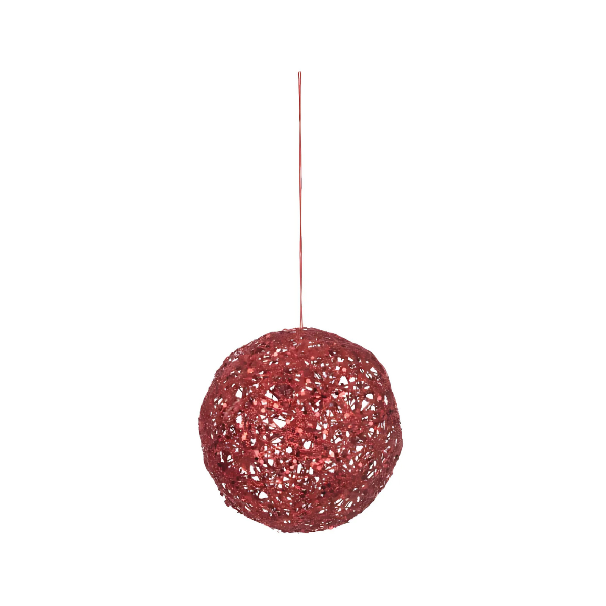 BOLA NATALINA DECORADA ARMADA VERMELHO - 12CM