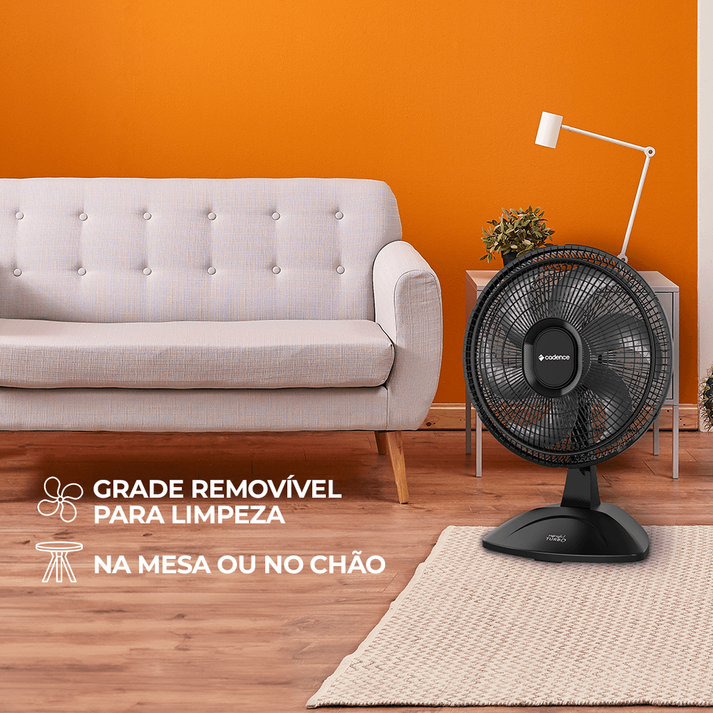 VENTILADOR CADENCE VTR410 220V EROS LIGHT PRETO