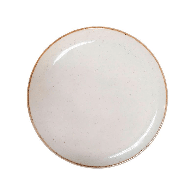 PRATO SOBREMESA CERÂMICA CORONA CAOBA BEGE 21,4CM