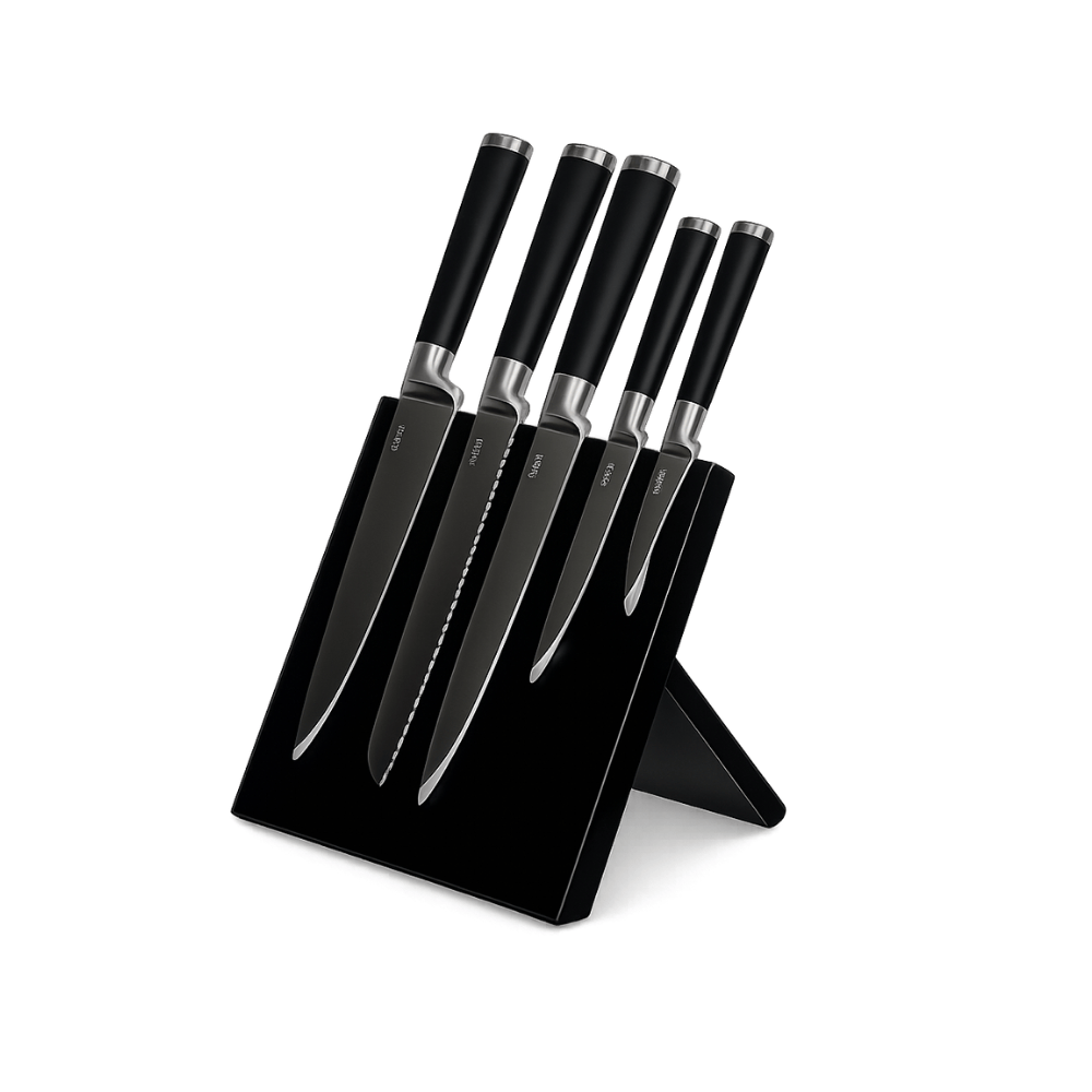 JOGO DE FACAS ACO INOX 6 PECAS COM SUPORTE MAGNETICO