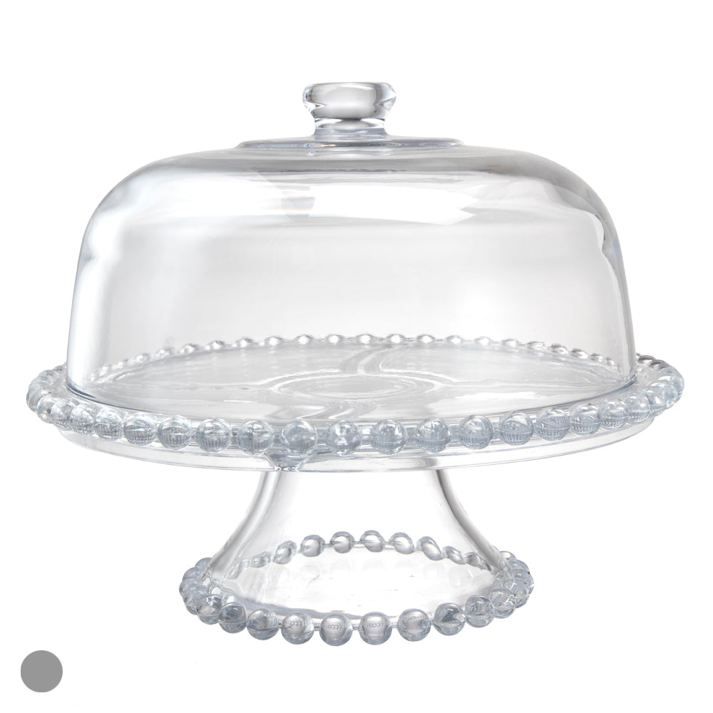 PRATO PARA BOLO CRISTAL DE CHUMBO COM PÉ PEARL 31x11cm