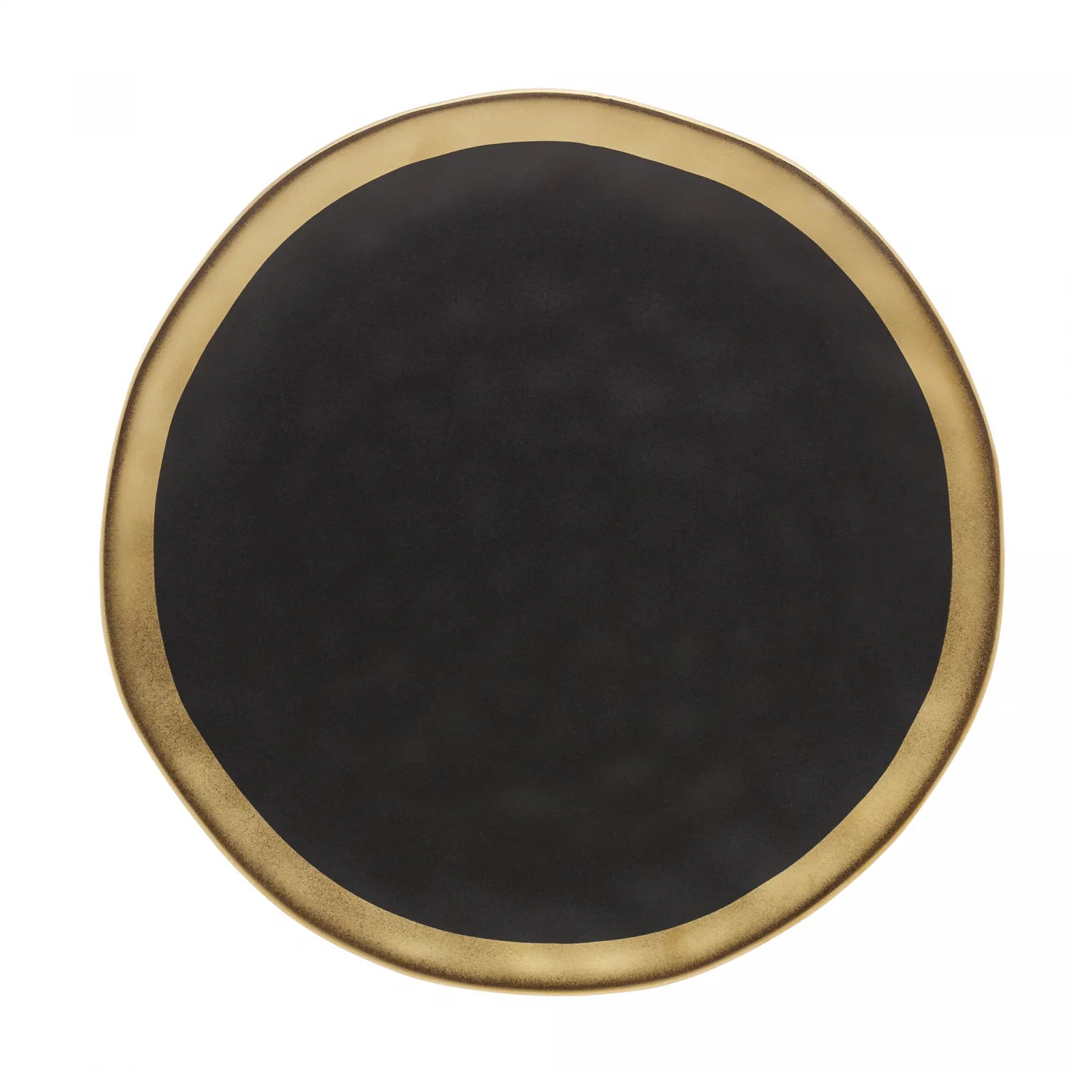 PRATO SOBREMESA DE PORCELANA PRETO E DOURADO DUBAI 21CM