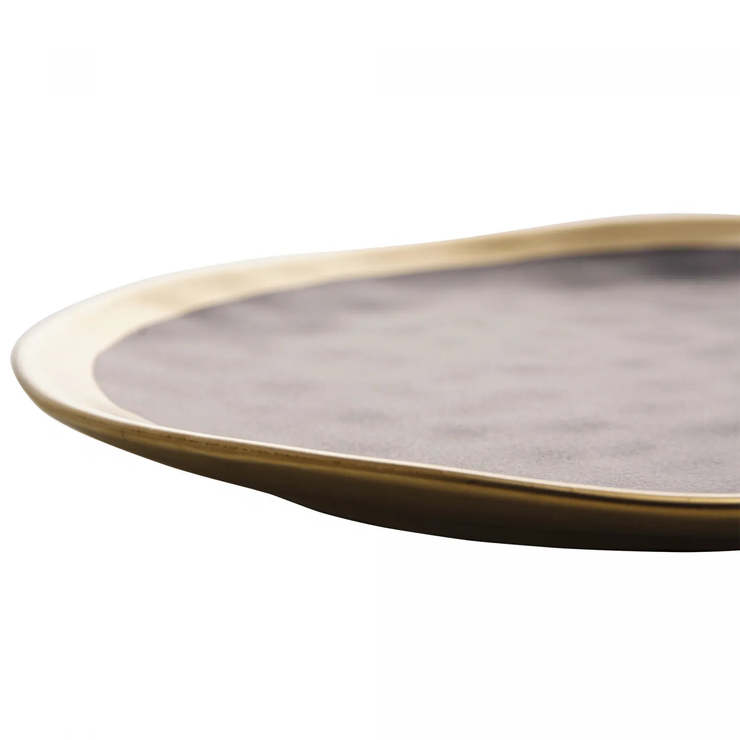 PRATO SOBREMESA DE PORCELANA PRETO E DOURADO DUBAI 21CM