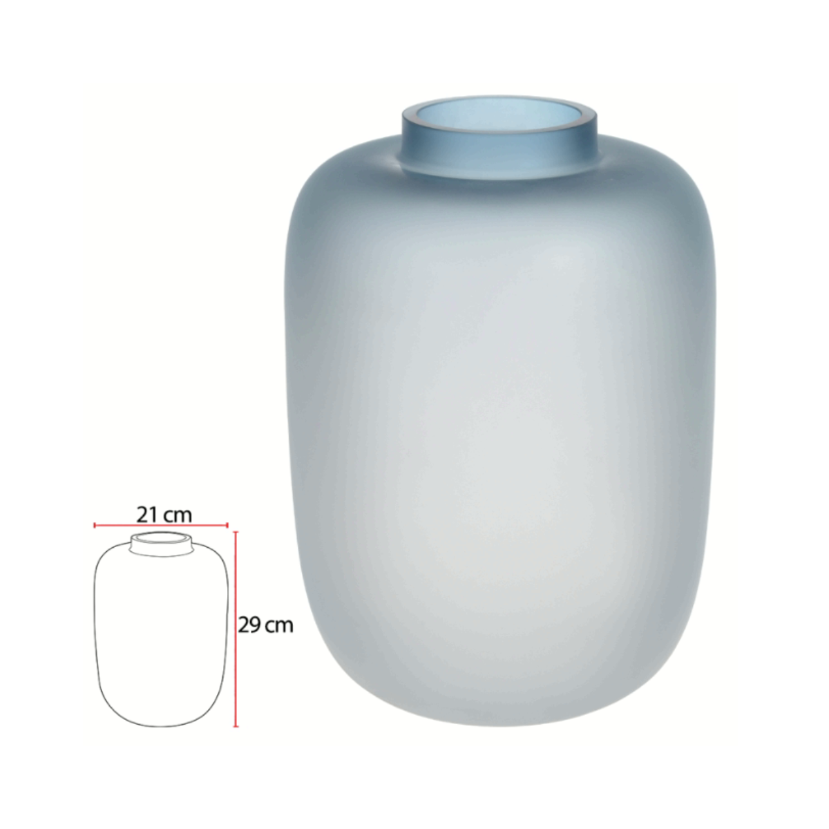 VASO DECORATIVO VIDRO (AZUL) 29cm 21d (FLORARTE) Vol. 1 a 41