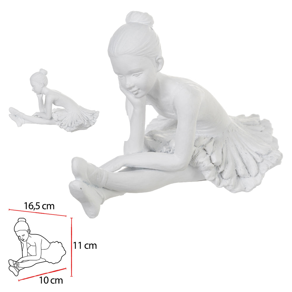 ESCULTURA DECORATIVA POLIRESINA BAILARINA (BRANCO)