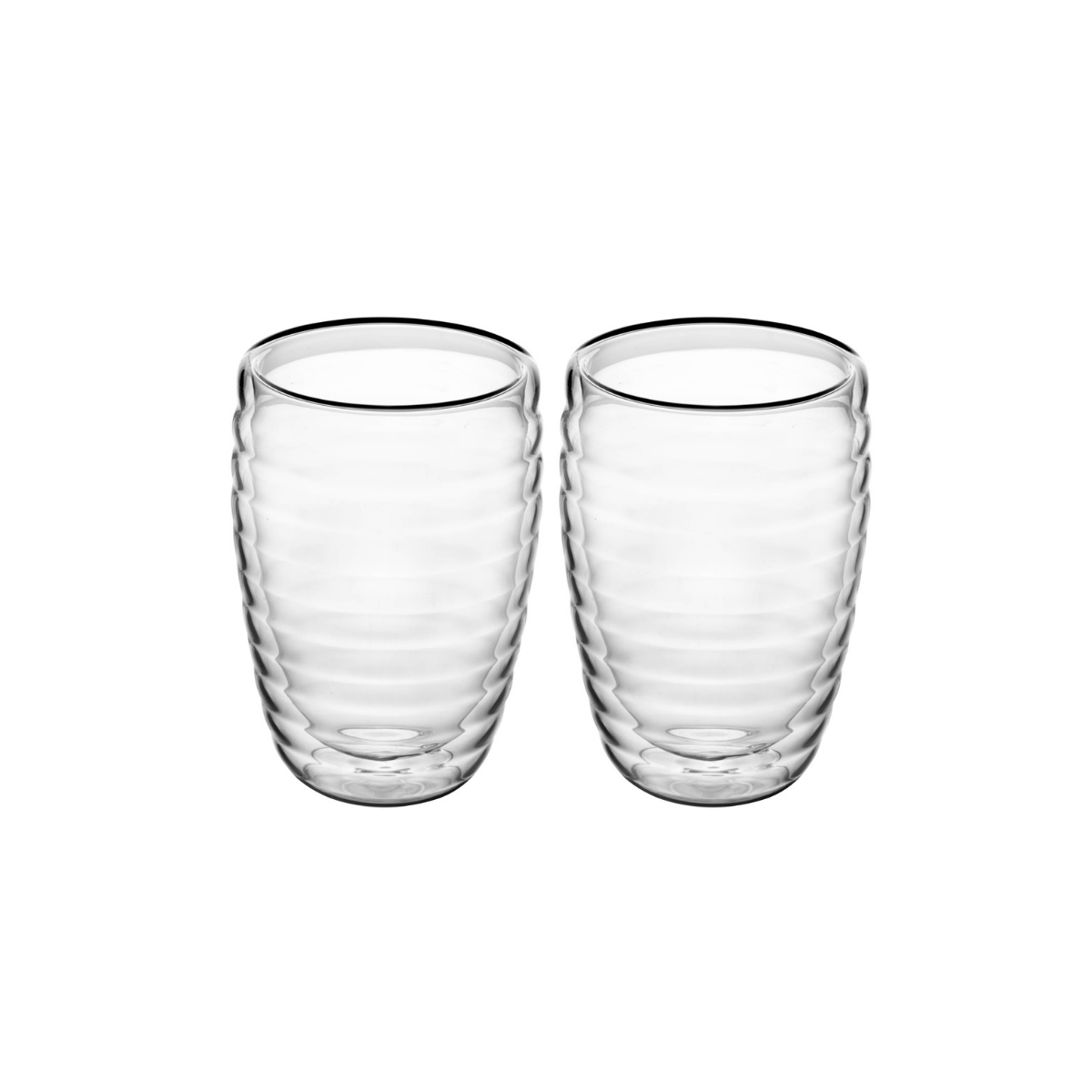 CONJUNTO 2 COPOS PAREDE DUPLA DE VIDRO GOMOS 380ML