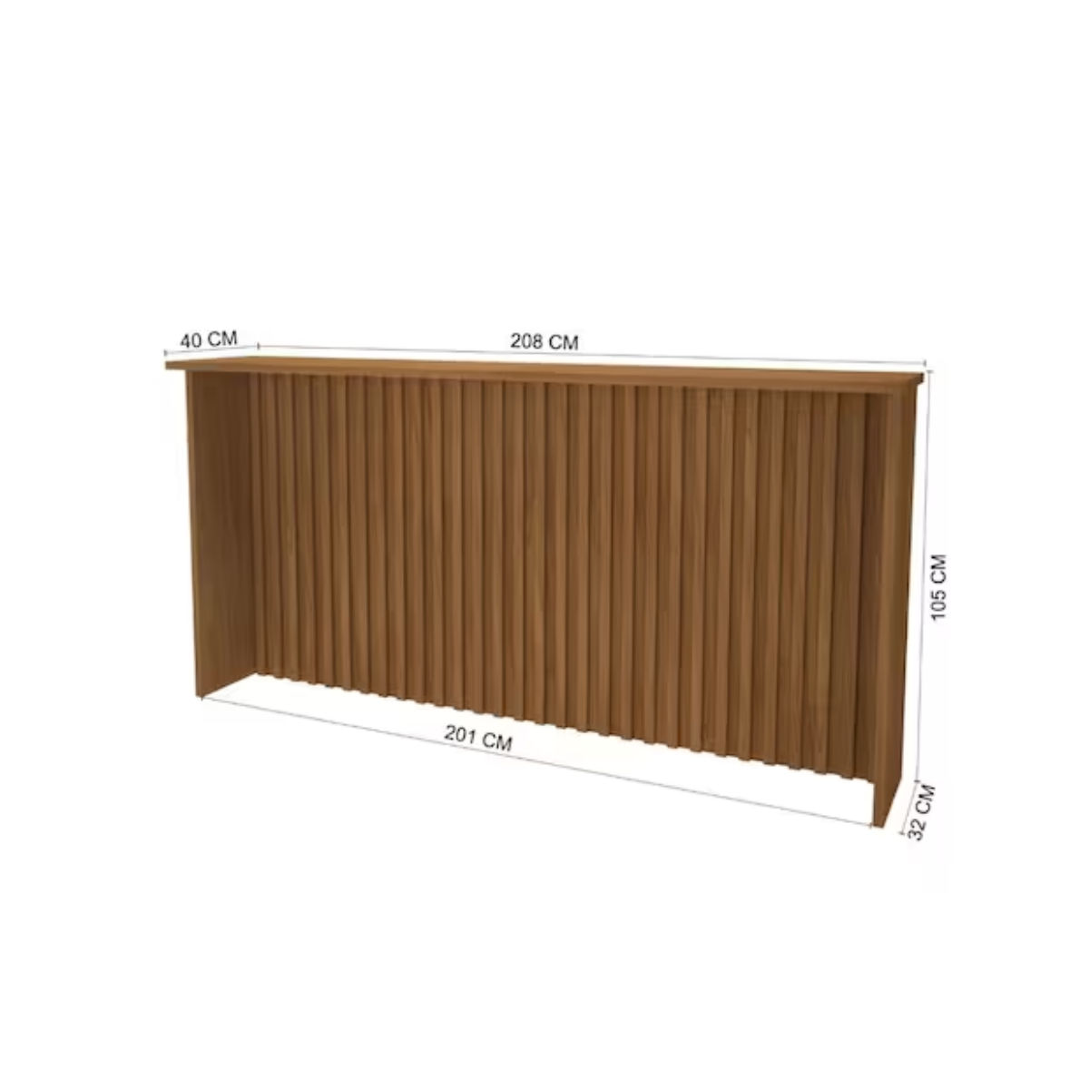 BANCADA RIPADA FREIJÓ 1441 – 208x105x40cm