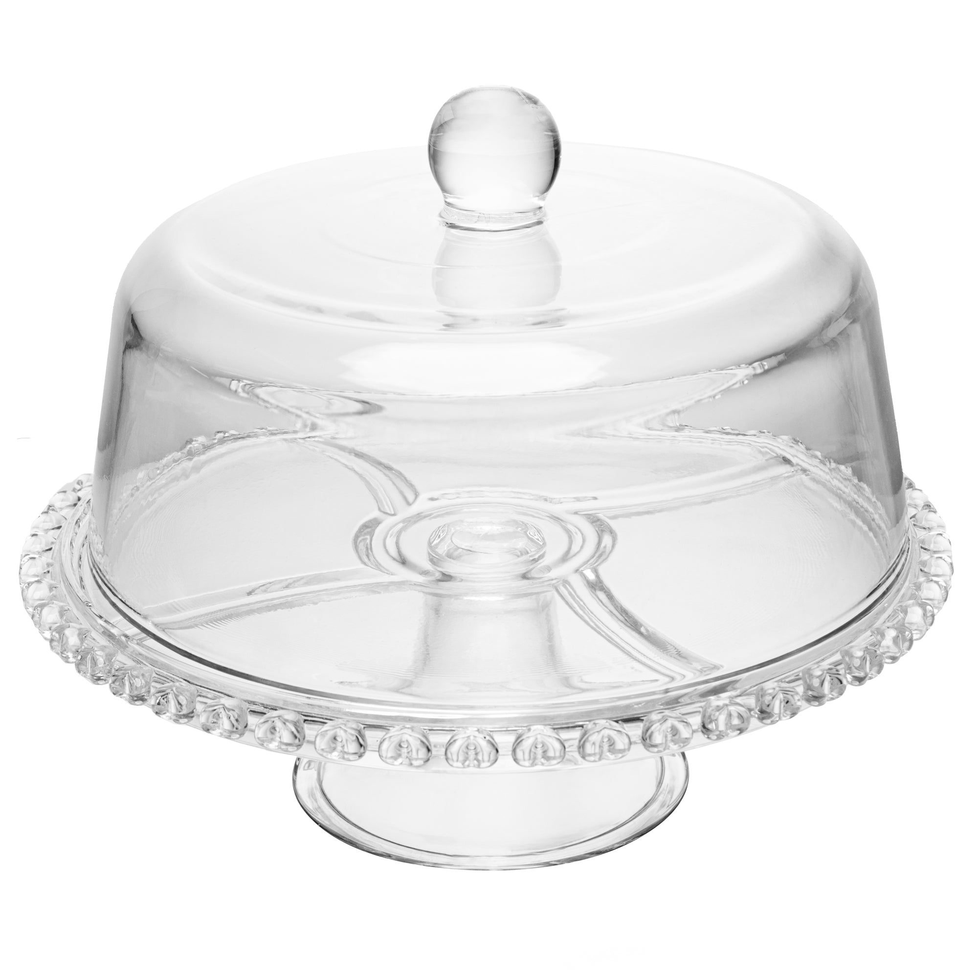 PRATO PARA BOLO COM PE E TAMPA CRISTAL