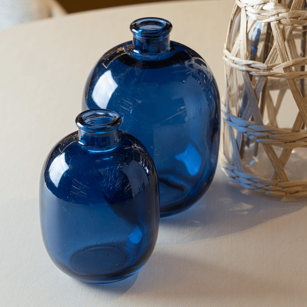 VASO HORIZON VIDRO AZUL - 11CM