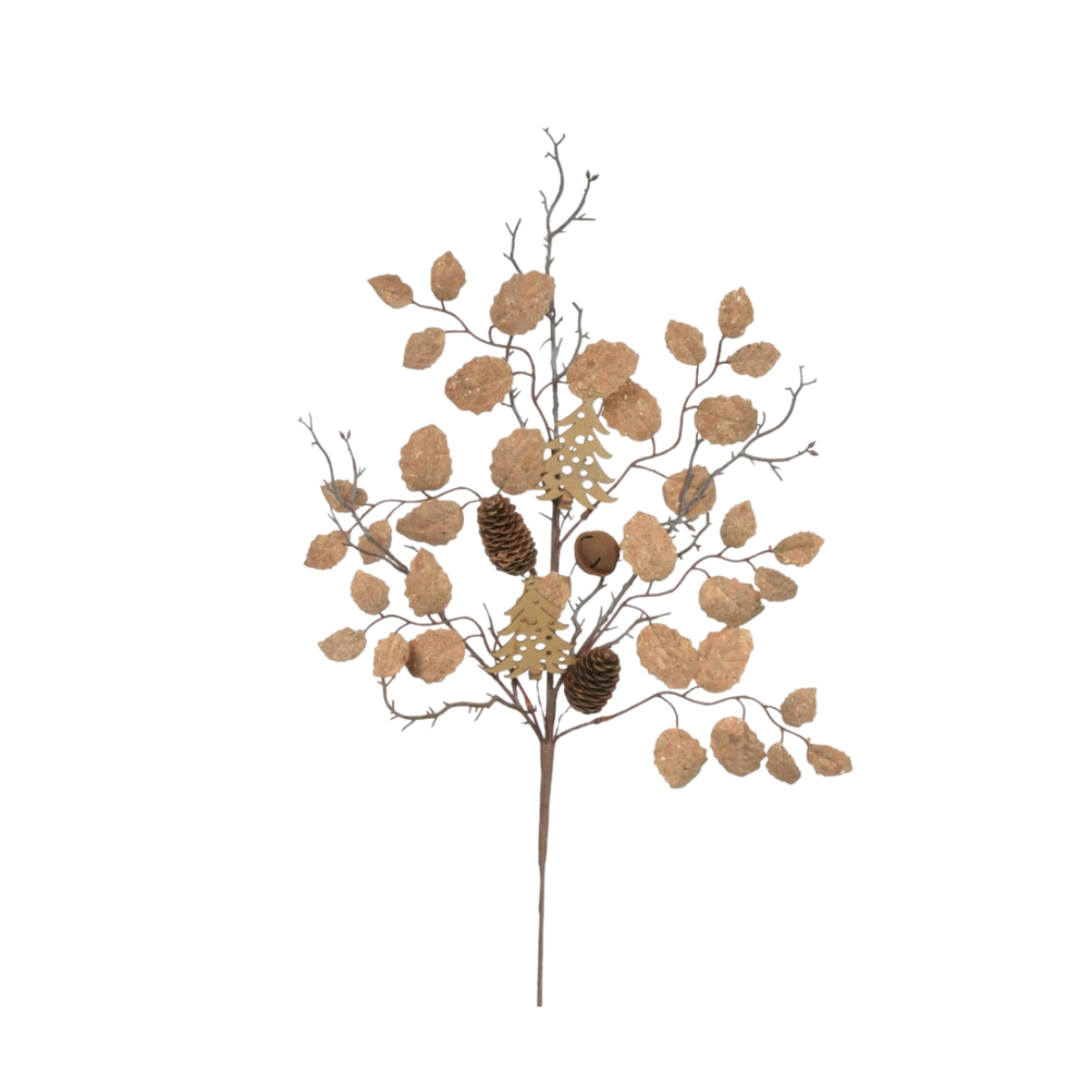 HASTE FOLHA COM PINHA MARROM - 60CM