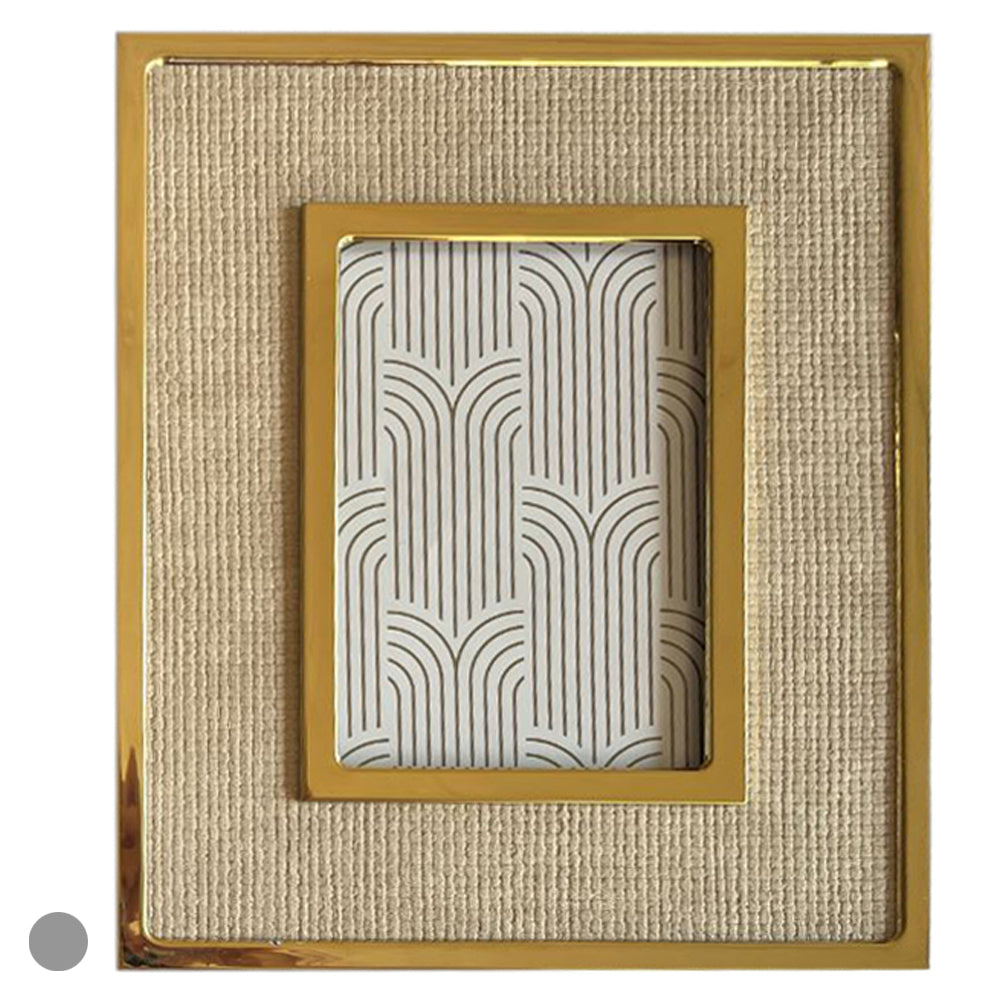 PORTA RETRATO METAL FTO 10X15 (BEGE DOURADO) 24X19CM