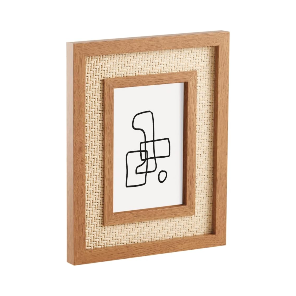 PORTA-RETRATOS EM MDF COM RATTAN