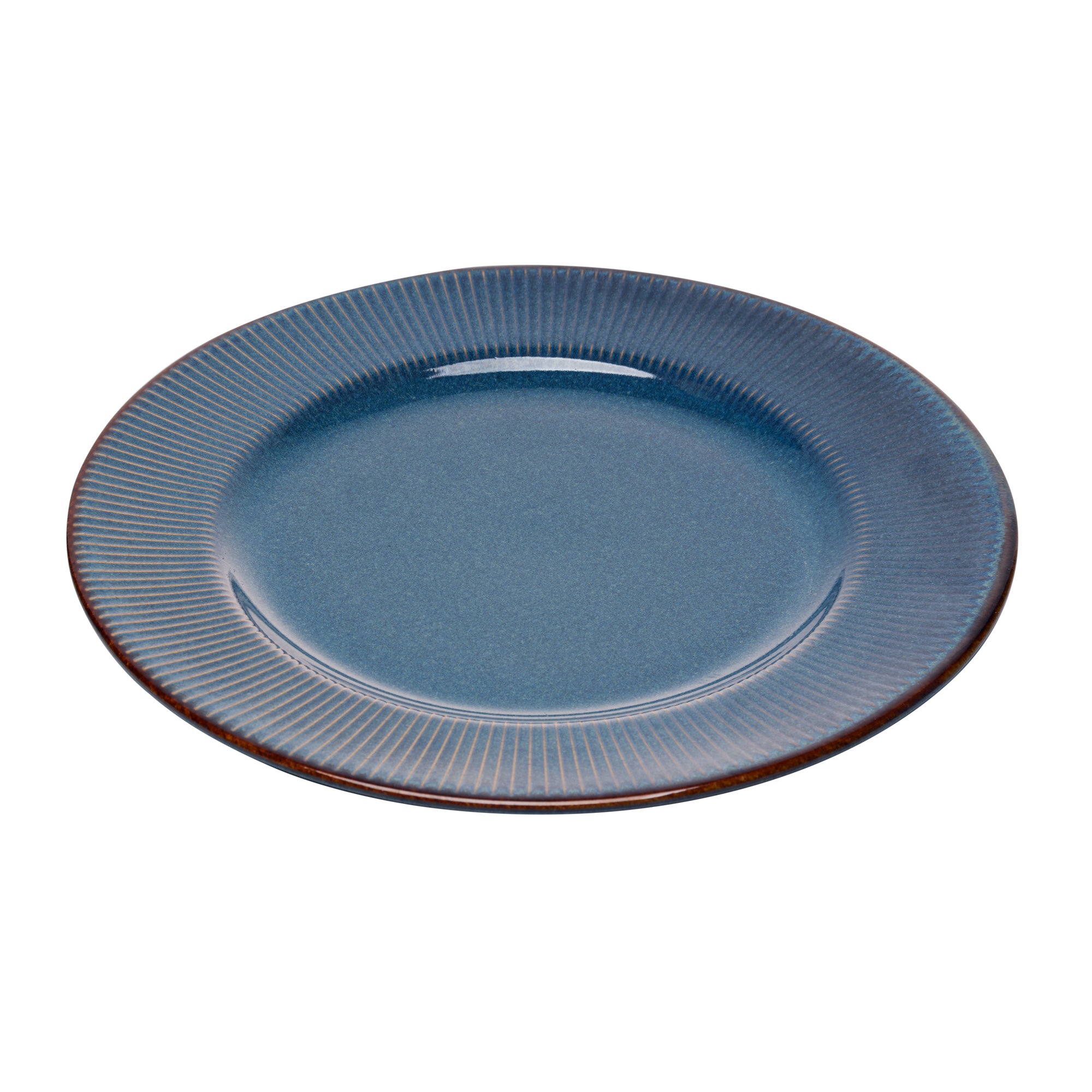 PRATO RASO DE CERAMICA LINEAR AZUL 27CM