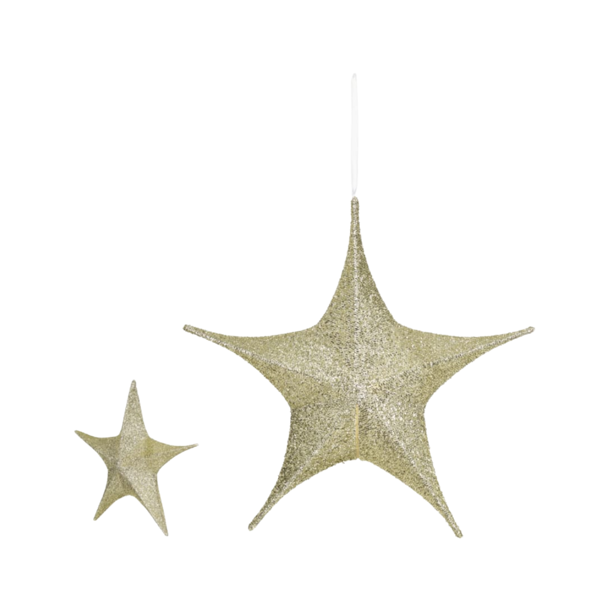 ESTRELA NATAL TECIDO DOURADO COM GLITTER - 80CM