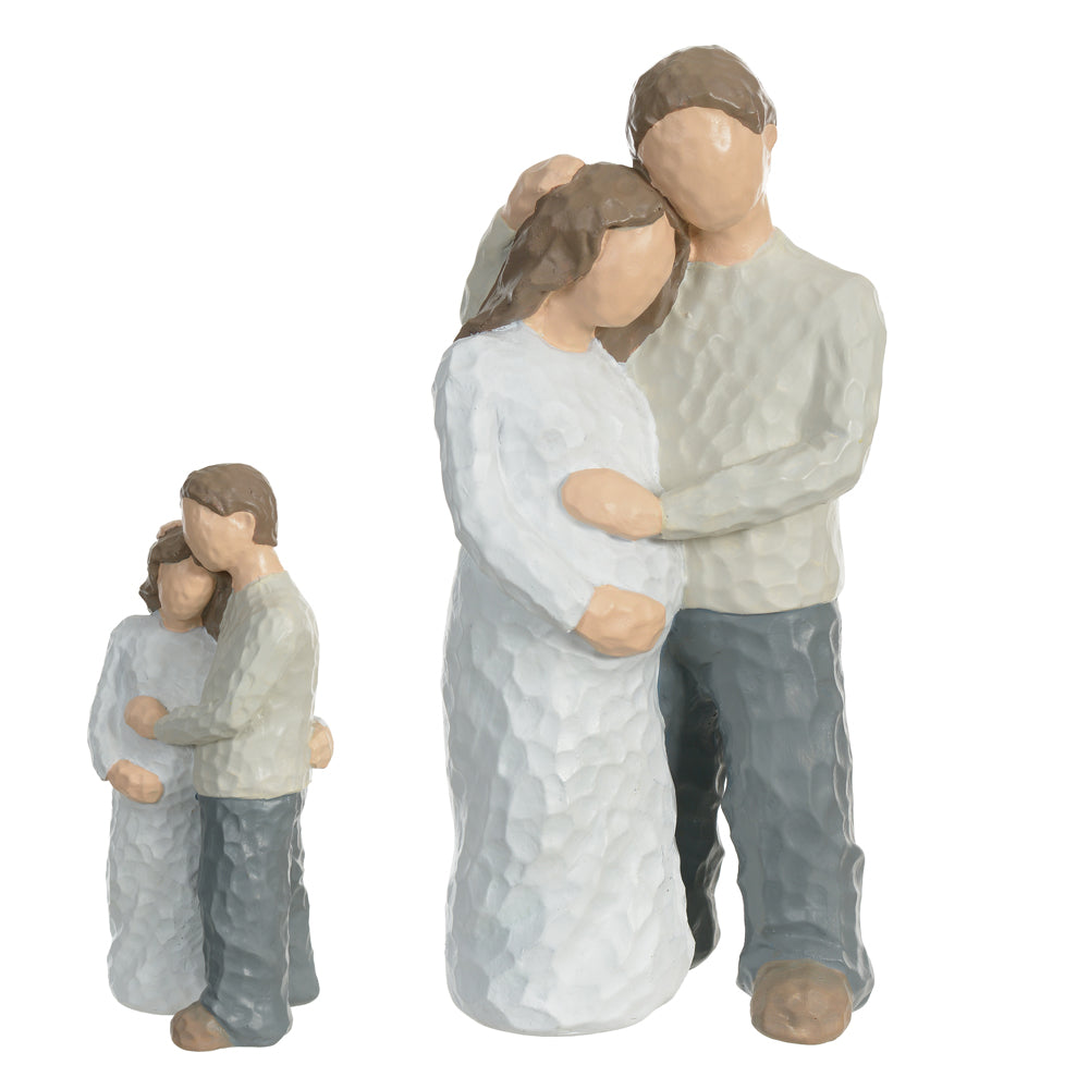 ESCULTURA DECORATIVA RESINA CASAL (COLORIDO) 18,5CM 8D