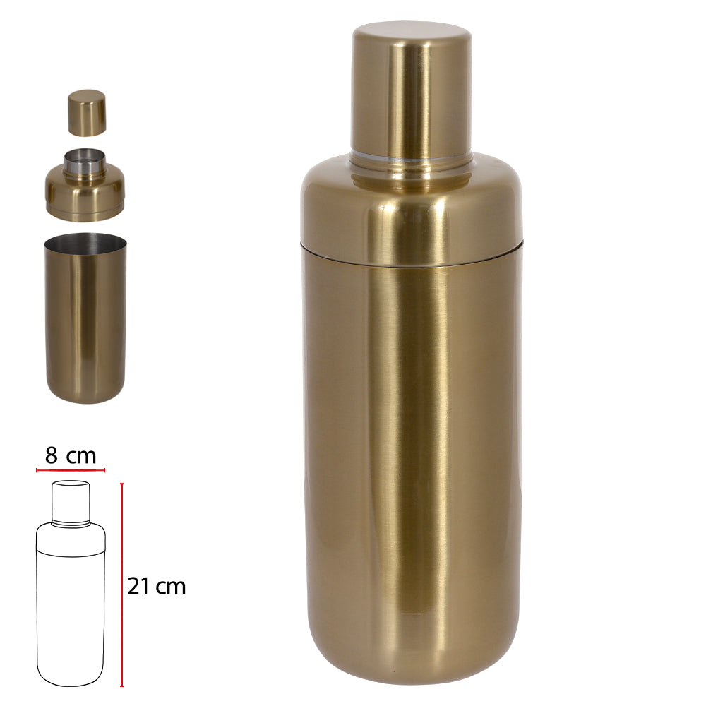 COQUETELEIRA ACO INOX 550ml 21X8X8cm (DOURADO)