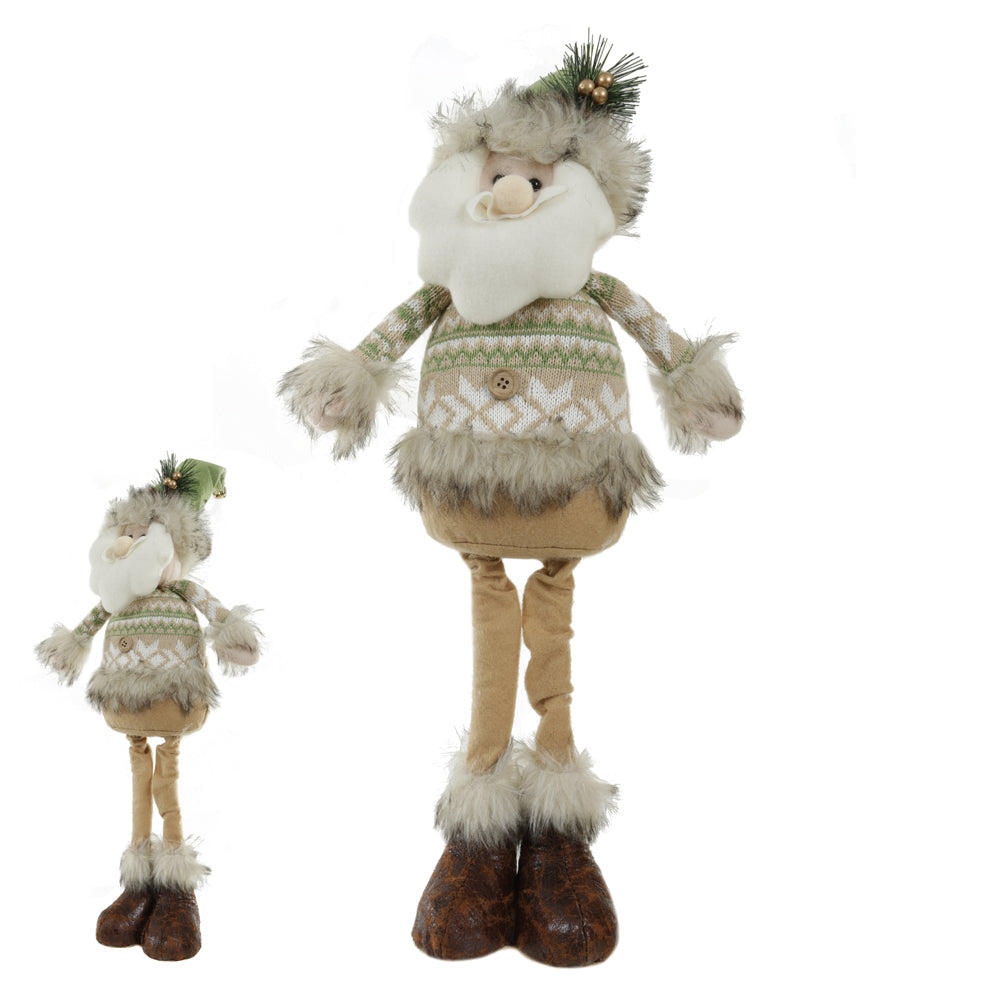 BONECO PAPAI NOEL VERDE BEGE 65CM