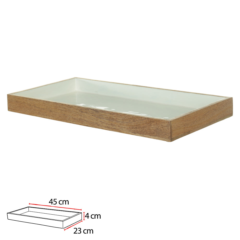 BANDEJA DE MESA MADEIRA 4X45X23cm (BRANCO)