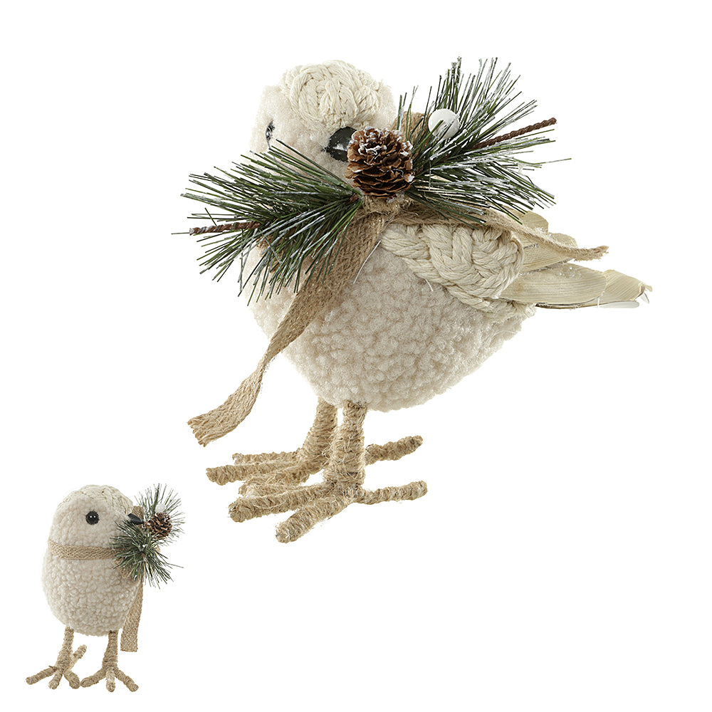 PASSARO DECORATIVO NATAL BEGE