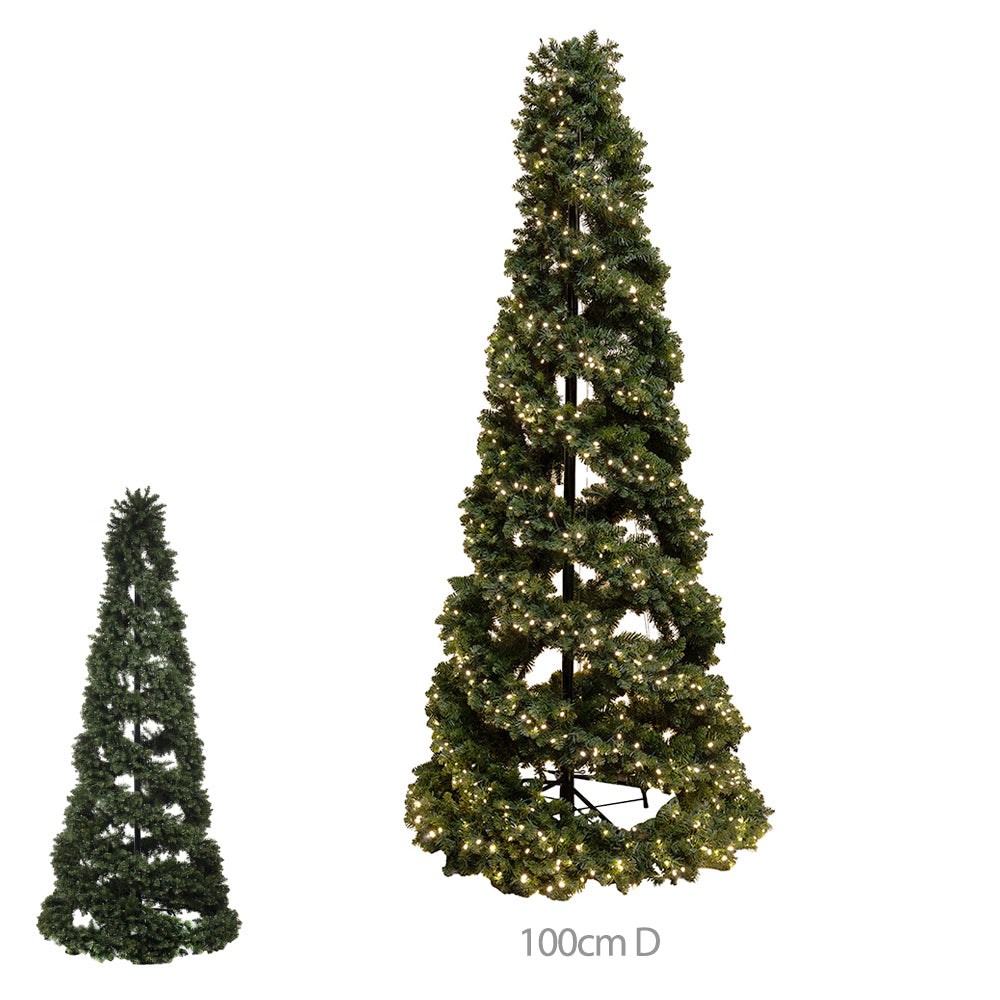 ARVORE DE NATAL ESPIRAL 2,10M 1700 TIPS 800LEDS COM BASE EM METAL