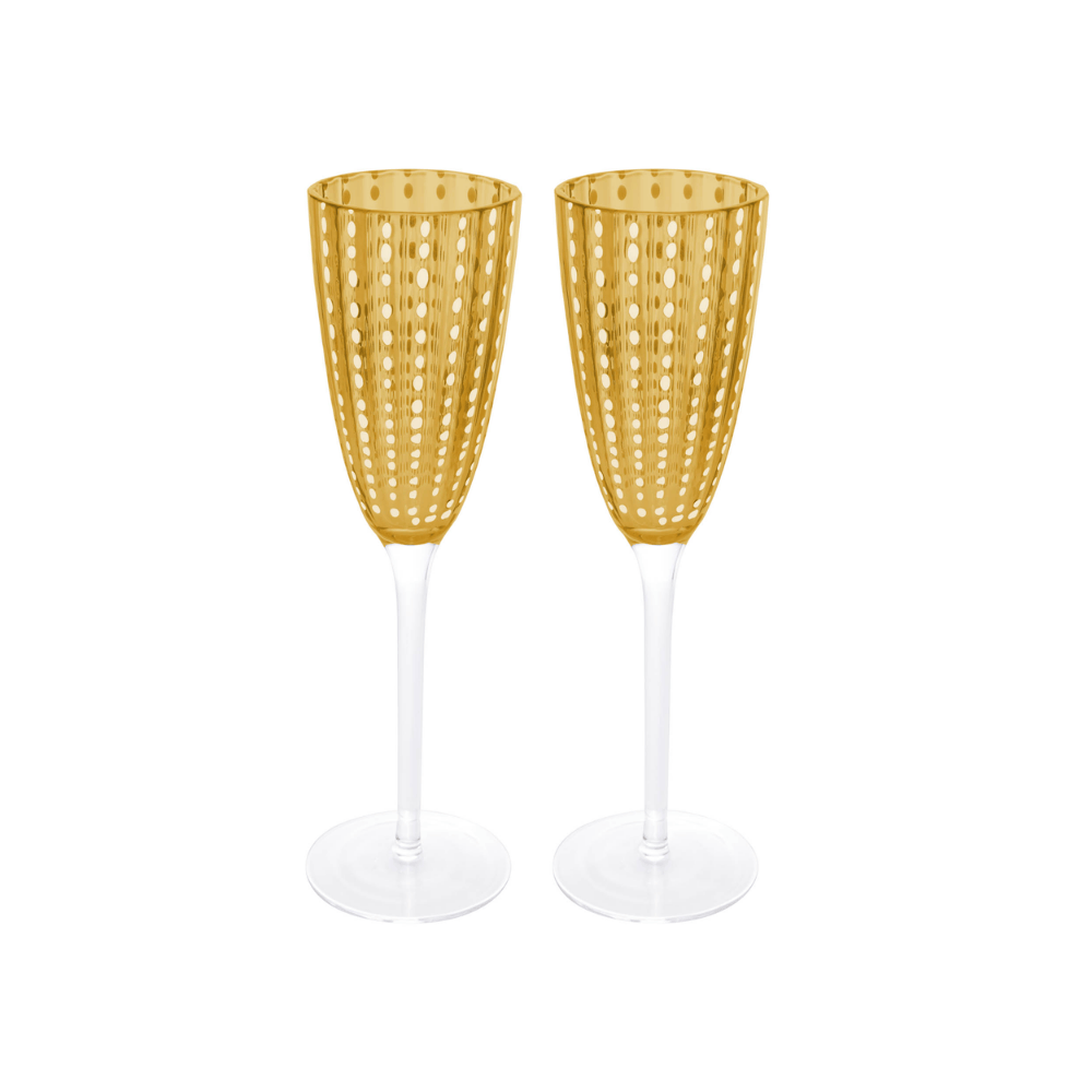 CONJUNTO 2 TACAS PARA CHAMPANHE DE VIDRO ORQUIDEA AMBAR – 200ML