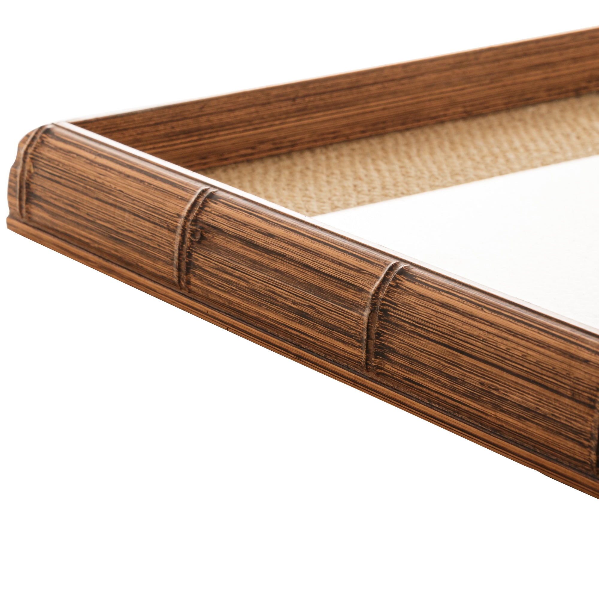 BANDEJA MADEIRA BAMBU COM SISAL NATURAL 45x30x4cm