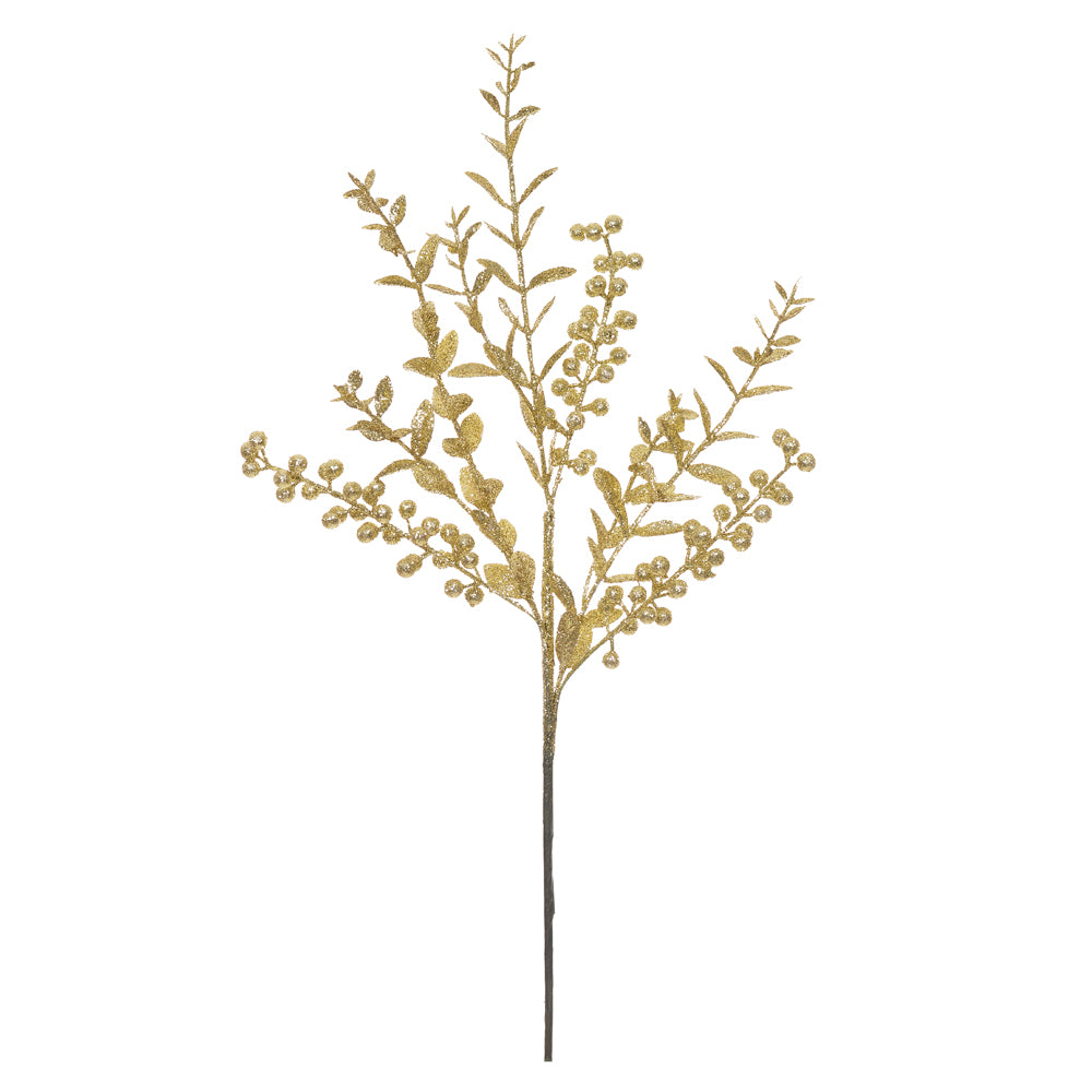 HASTE FOLHA DE NATAL DOURADO 60CM