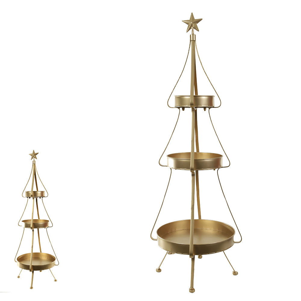 ARVORE NATAL DECORATIVA METAL 3 ANDARES 97CM