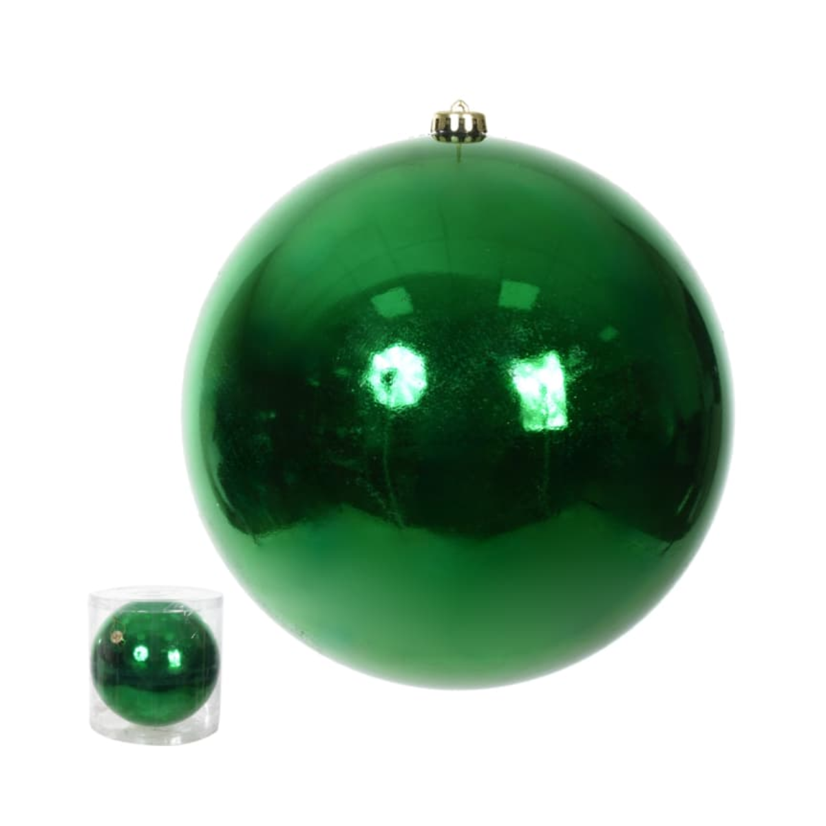 BOLA NATAL METALICA VERDE 1 UNIDADE - 20CM