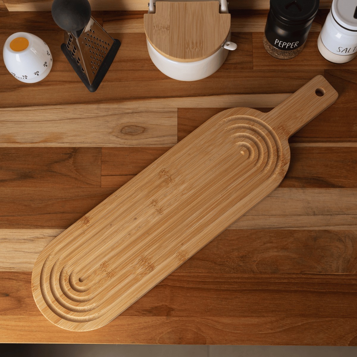 TABUA OVAL DECORATIVA AURA 45CM X 12CM X 1,5CM BAMBU - LYOR