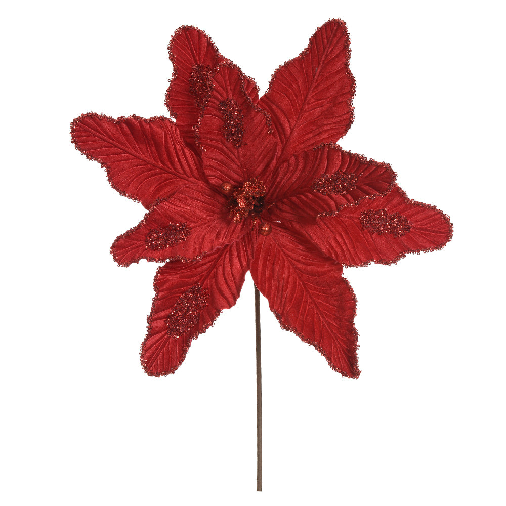 HASTE BICO DE PAPAGAIO AVELUDADO VERMELHO 53CM