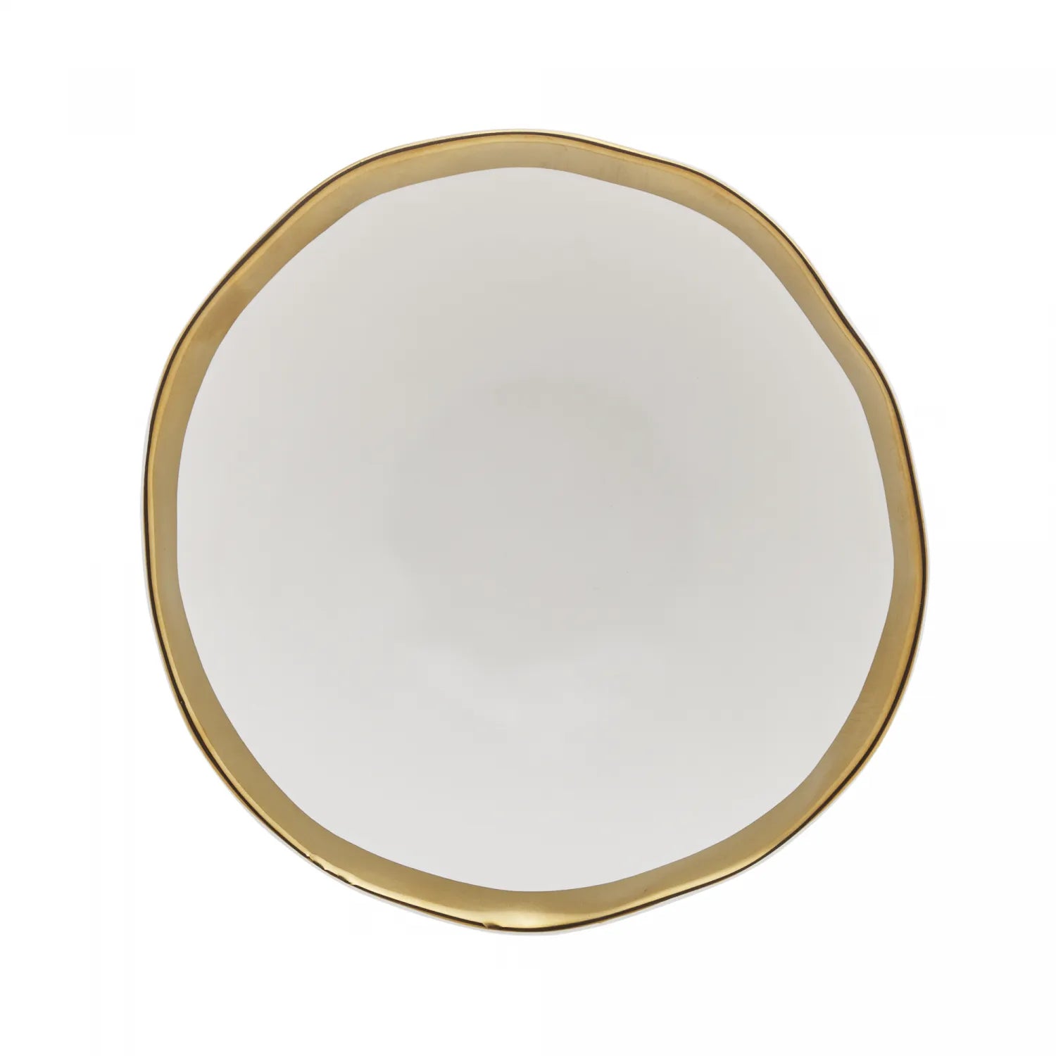 BOWL DE PORCELANA BRANCO E DOURADO DUBAI 15x7cm