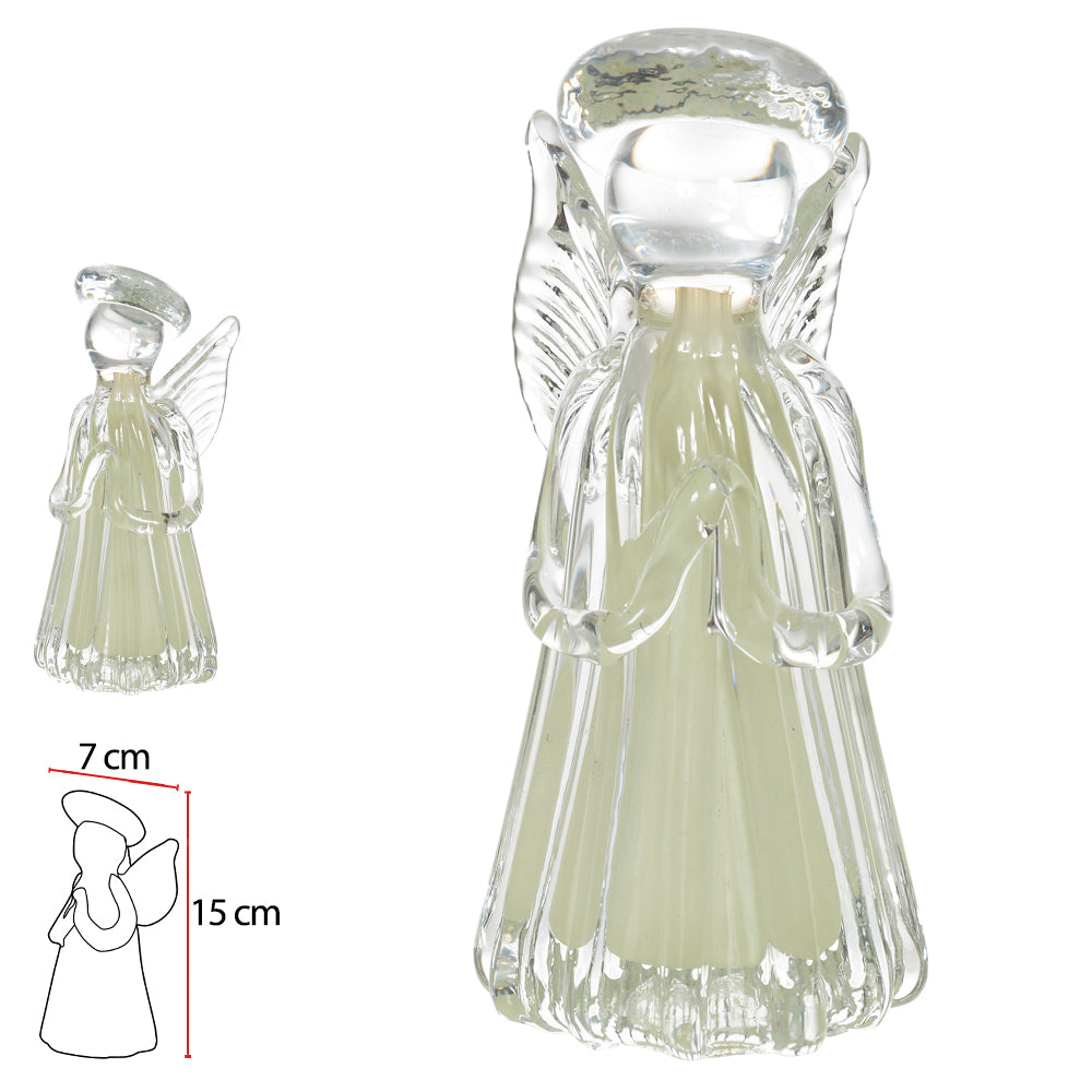 ANJO VIDRO TIPO MURANO (VERDE) 15CM 7D