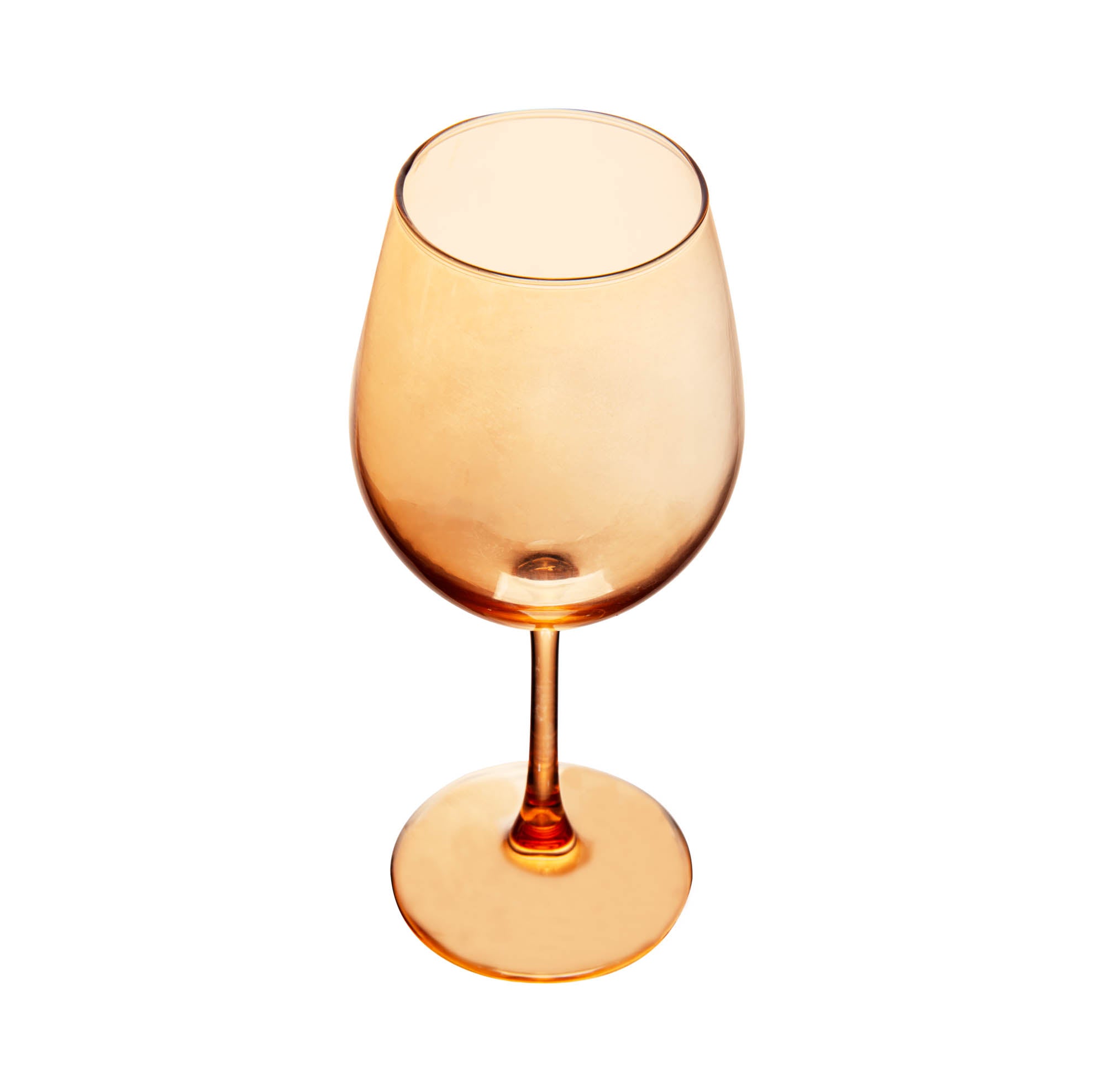 TACA PARA VINHO GOURMET 600ML AMBAR METALIZADO VIDRO