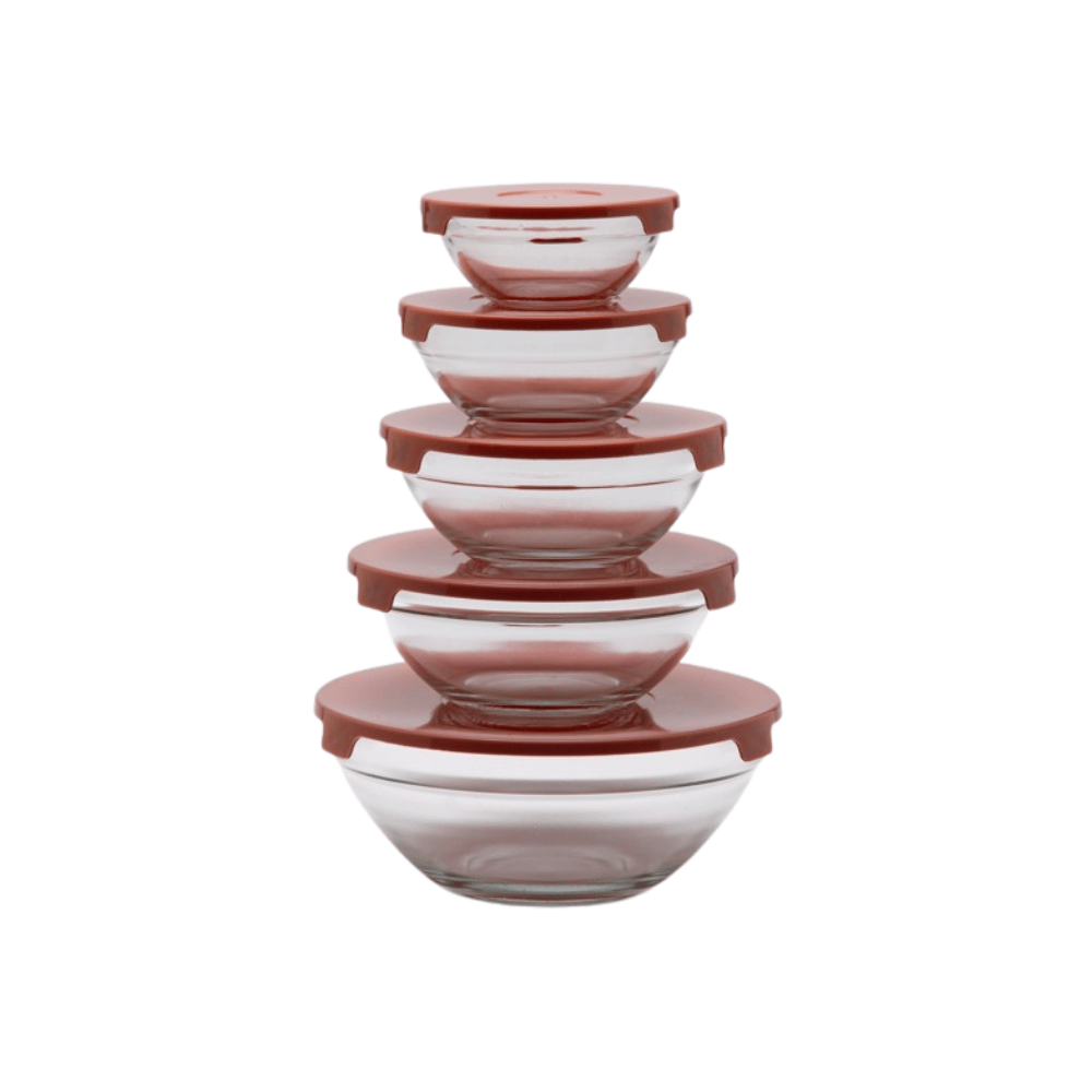 CONJUNTO DE 5 POTES DE VIDRO – SORTIDO