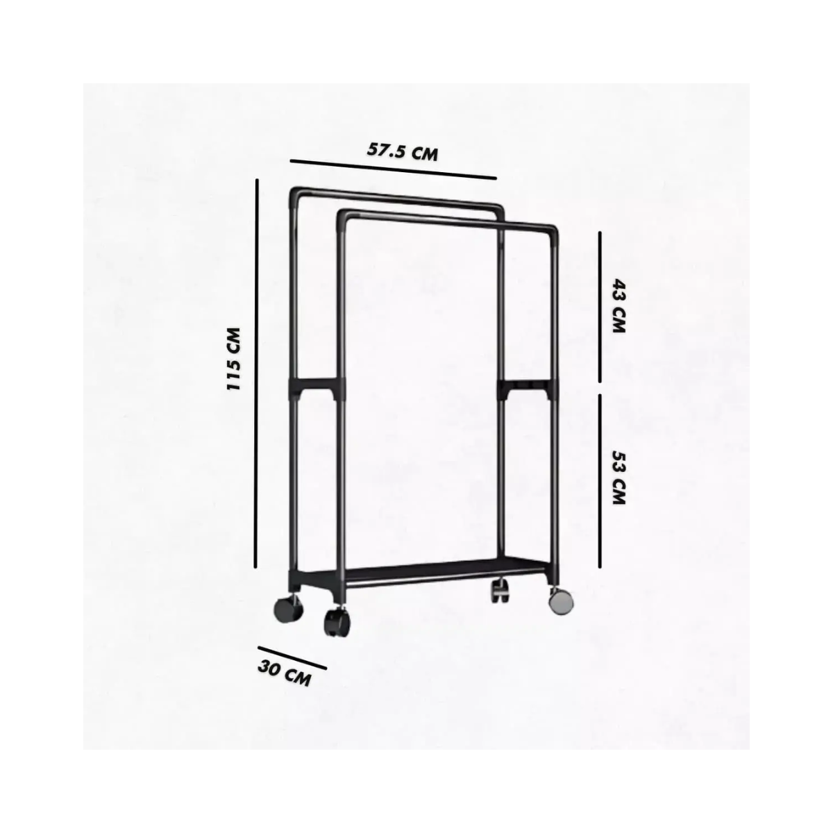 ARARA PARA ROUPAS PRATELEIRA 115X57.5X30CM (SORTIDO)