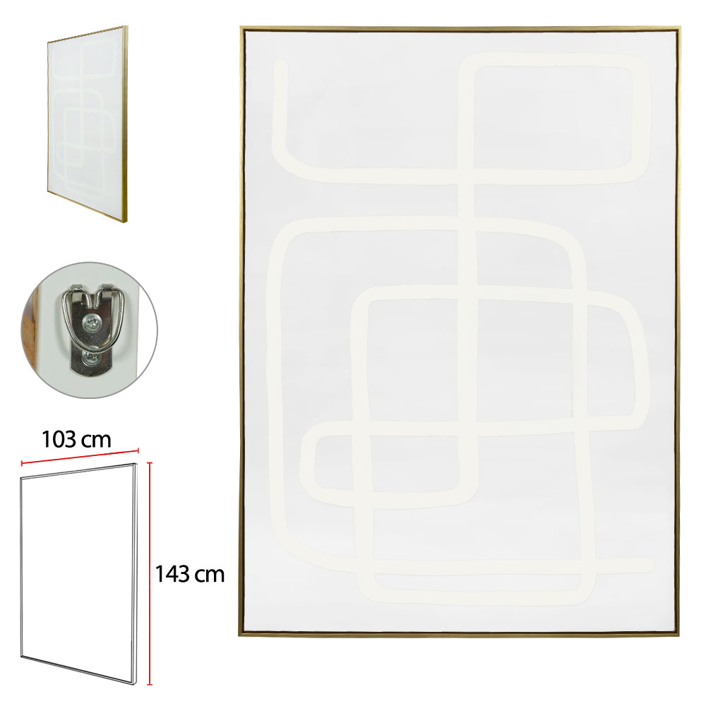 QUADRO DECORATIVO CURVAS (BRANCO) 1,43X1,03m
