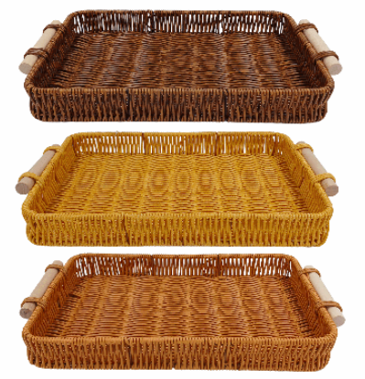BANDEJA TRAMADA 37X23CM PLASTICO SORTIDO, REF 6590