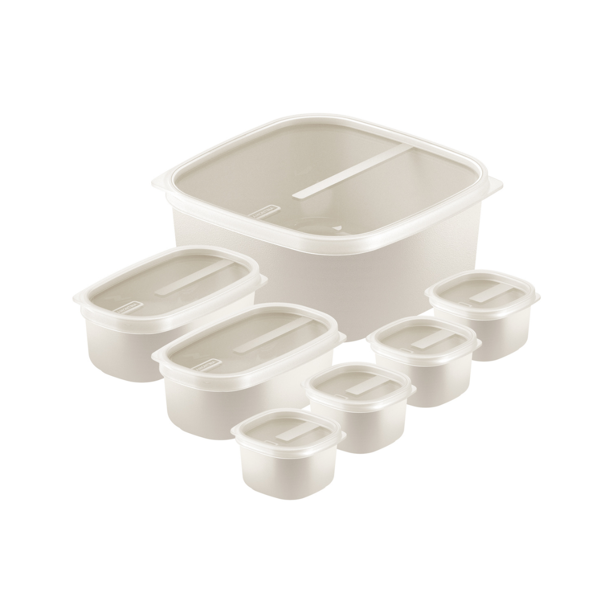 JOGO COM 7PC POTES PP MIX COLOR CINZA
