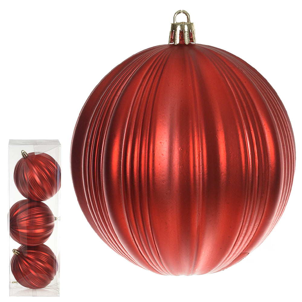 TUBO BOLAS VERMELHO 10CM COM 3UND