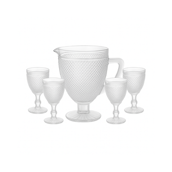 JOGO DE JARRA E TAÇAS DIAMOND 5 PECAS