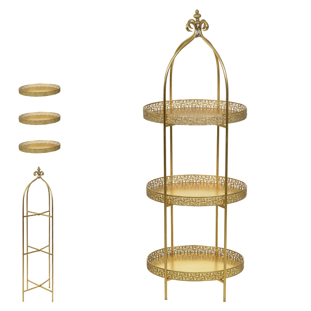 BANDEJA DECORATIVA METAL (DOURADO) 1,43mX50X33CM