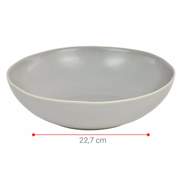 PRATO PASTA CINZA CLARO
