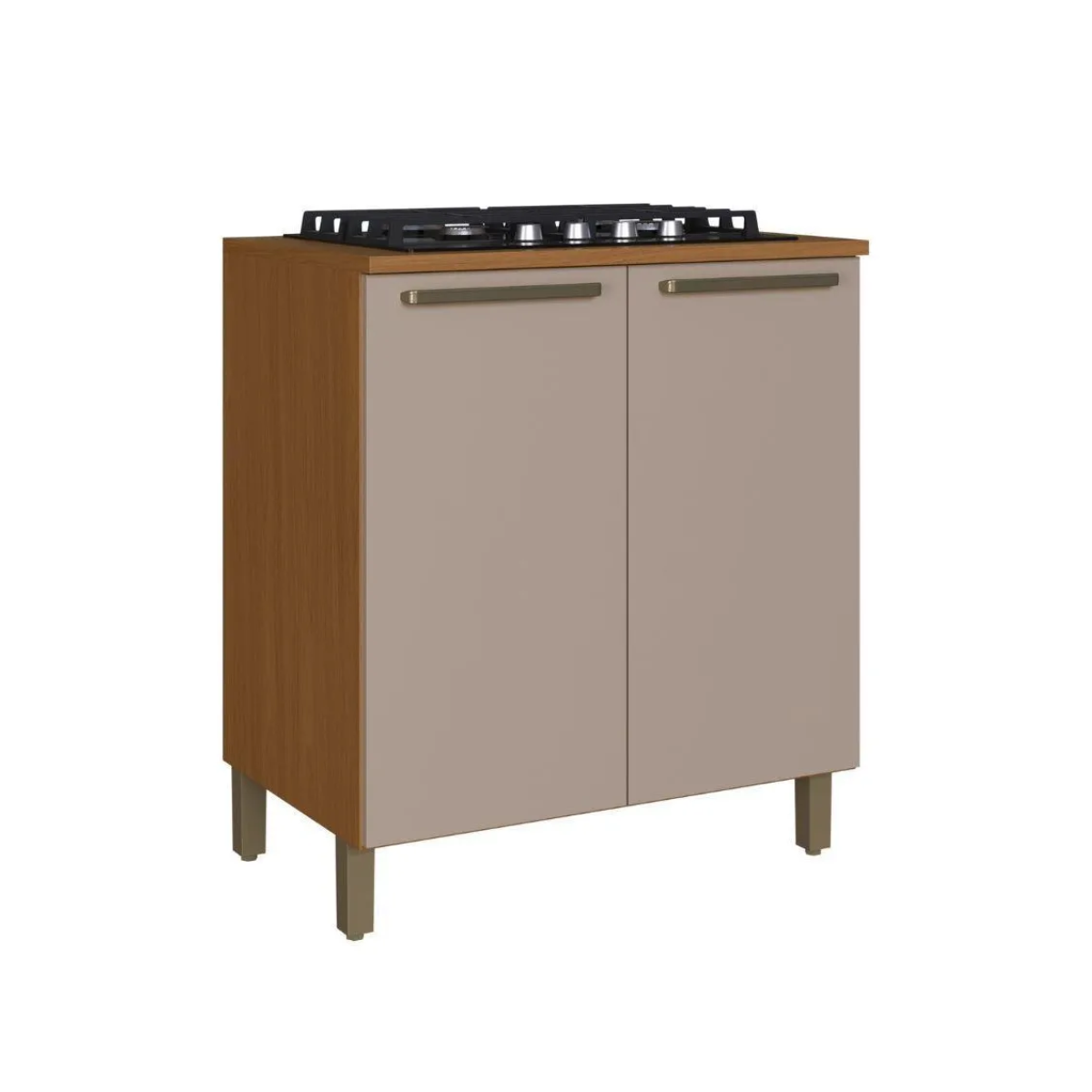 BALCÃO COM TAMPO 2 PORTAS– FREIJÓ/CAMURÇA 80CM