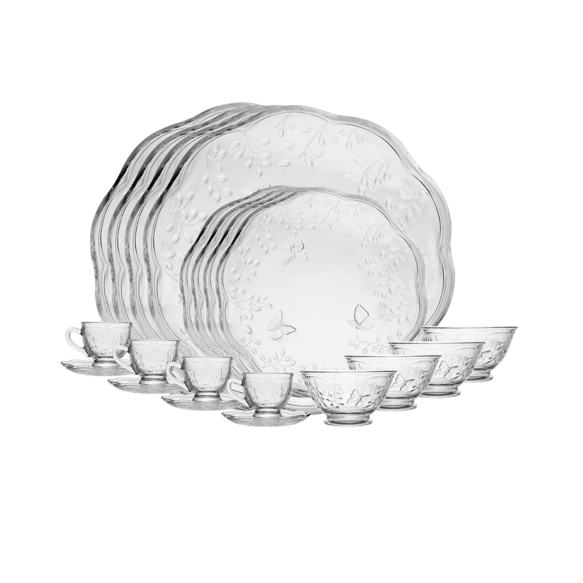 JOGO DE JANTAR 20 PECAS NEW BUTTERFLY CRISTAL ECOLOGICO
