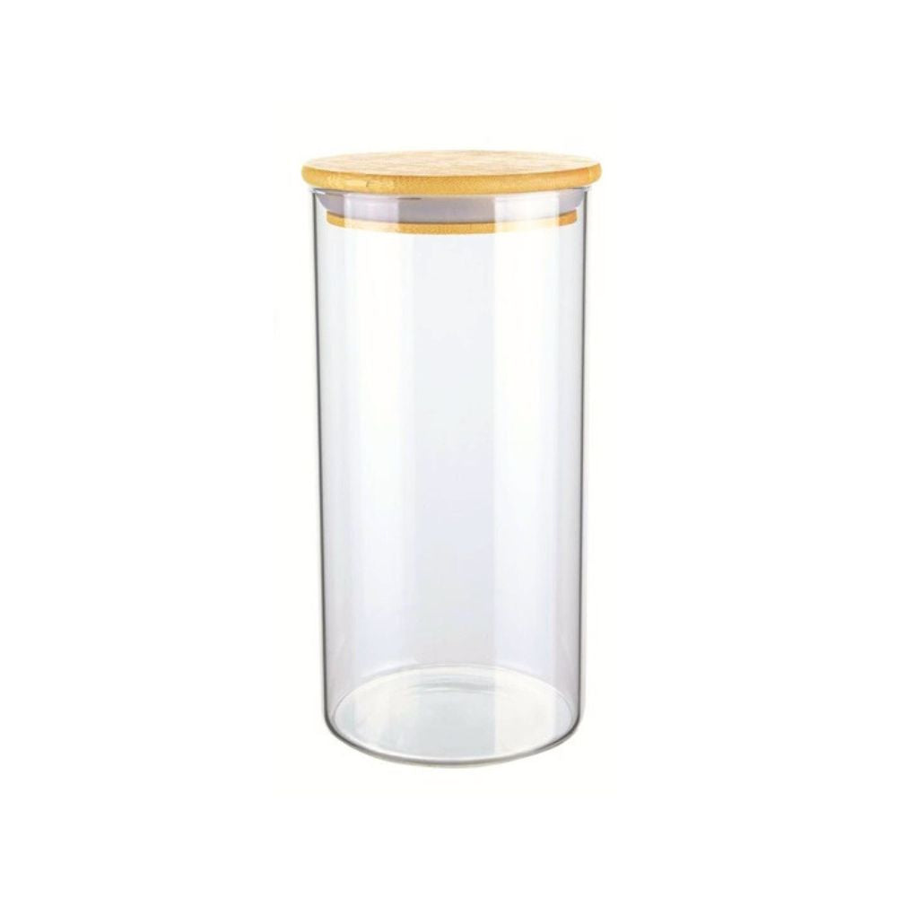 POTE PORTA MANTIMENTOS TAMPA BAMBU REDONDO 1000ML